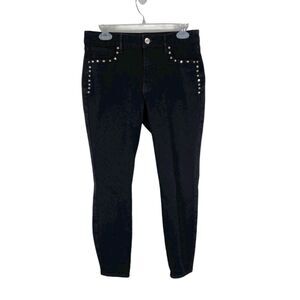 White Blouse Black Market Jeans Women 8 Black The Sculpt Skinny Ankle Studded
